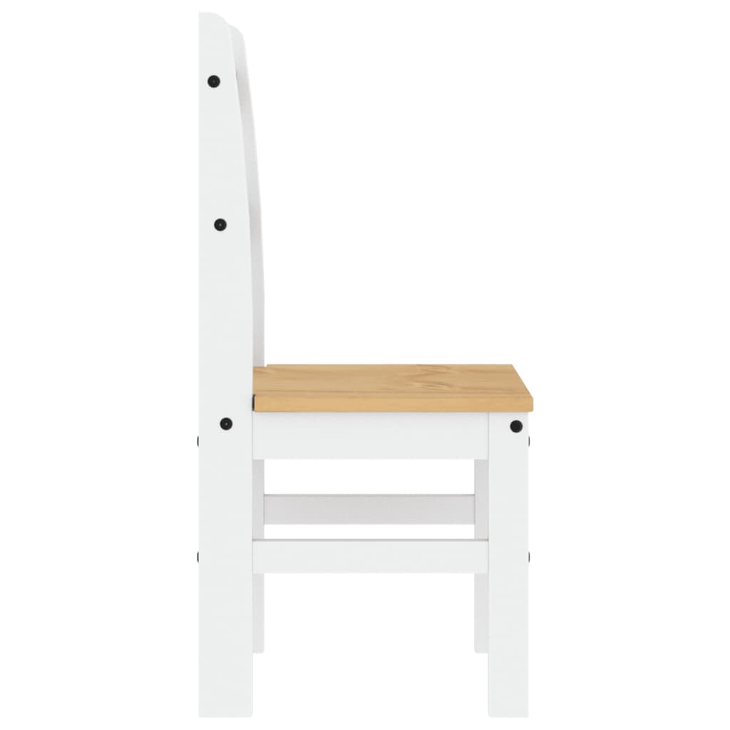 Spisestuestole 2 stk Hvid 40x46x99 cm Massiv Fyr