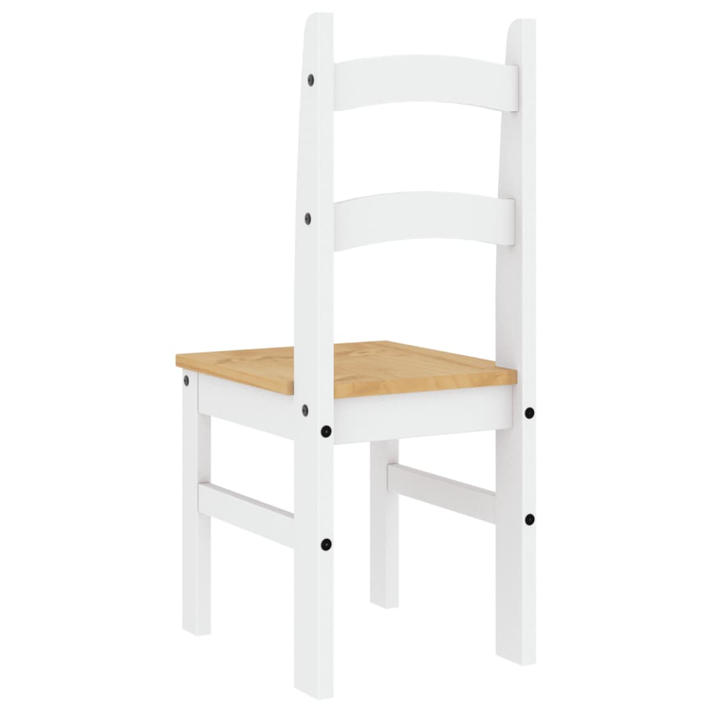 Spisestuestole 2 stk Hvid 40x46x99 cm Massiv Fyr
