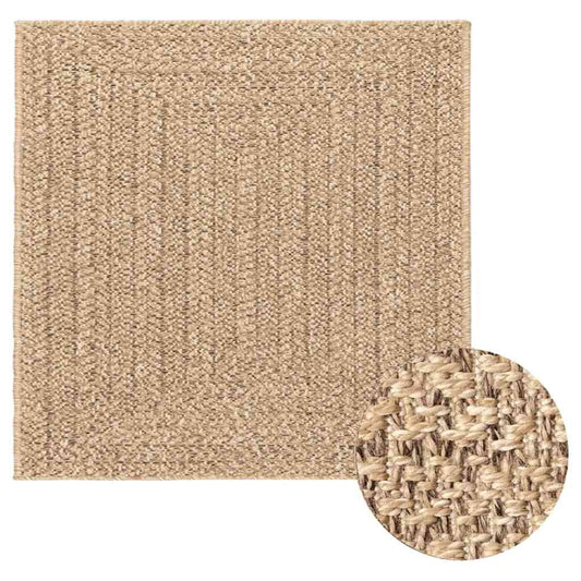 Teppich ZIZUR 240x240 cm Jute-Optik Indoor und Outdoor