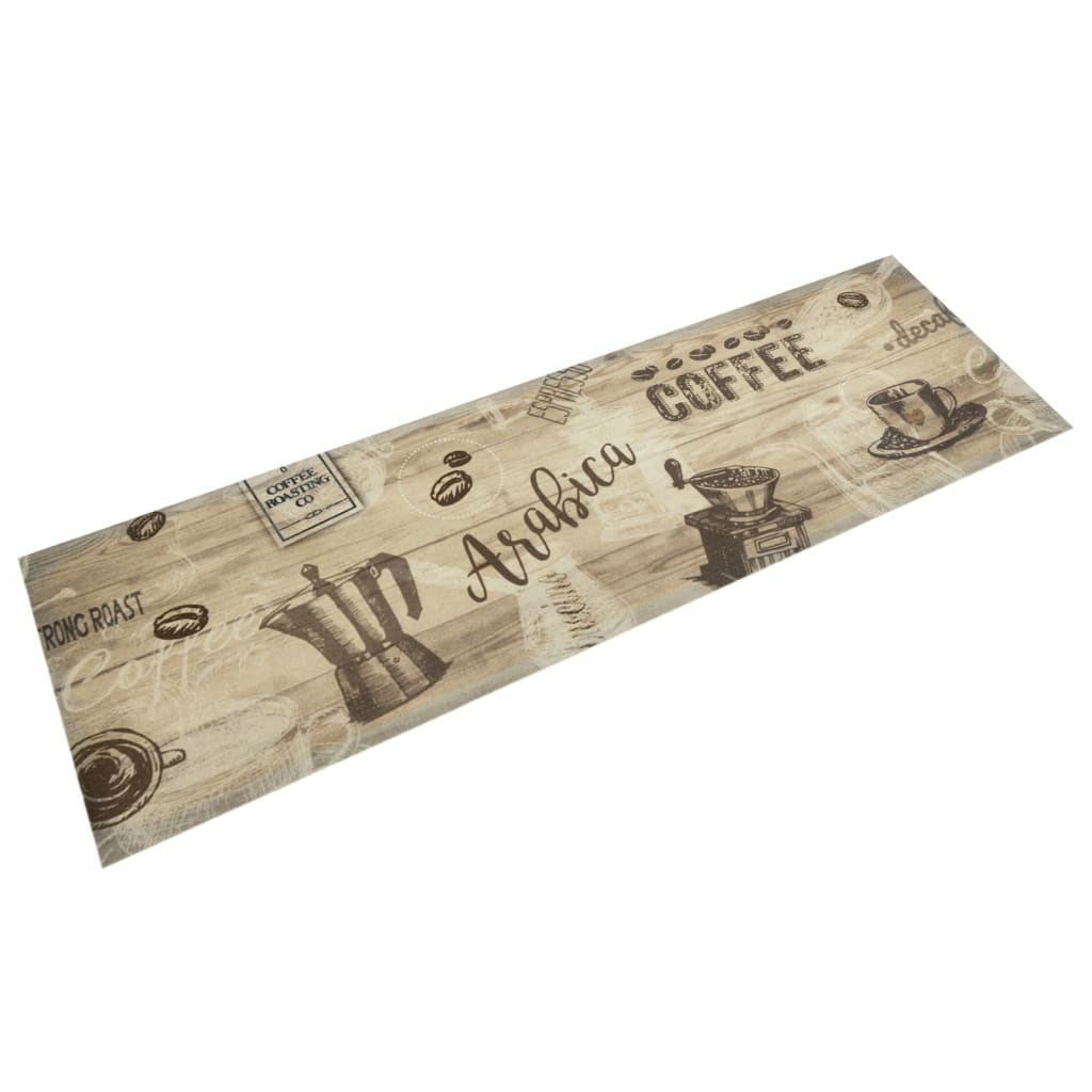 Køkkentæppe Vaskbar Kaffe Brun 45x150 cm Fløjl