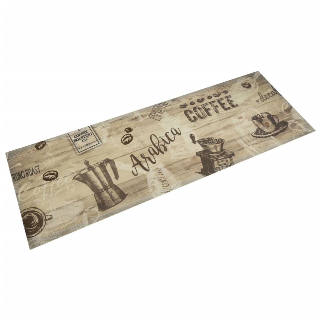 Køkkentæppe Vaskbar Kaffe Brun 60x180 cm Fløjl