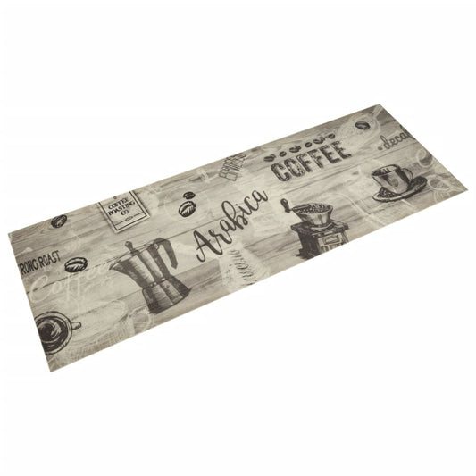 Køkkentæppe Vaskbar Kaffe Grå 60x180 cm Fløjl