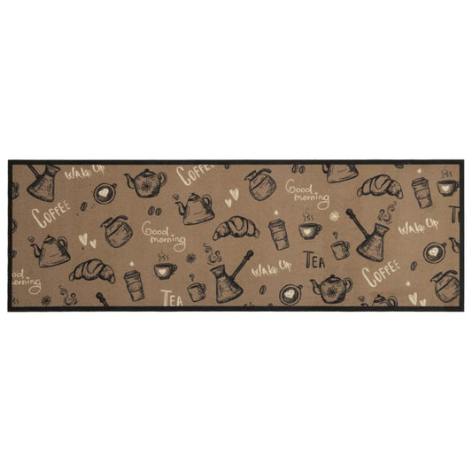 Køkkentæppe Vaskbart Morgenbrun 60x180 cm Fløjl