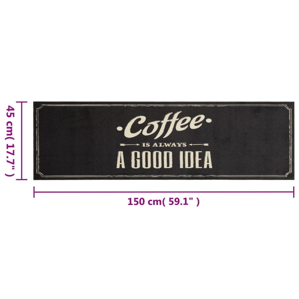 Køkkentæppe Vaskbar Kaffe 45x150 cm Fløjl
