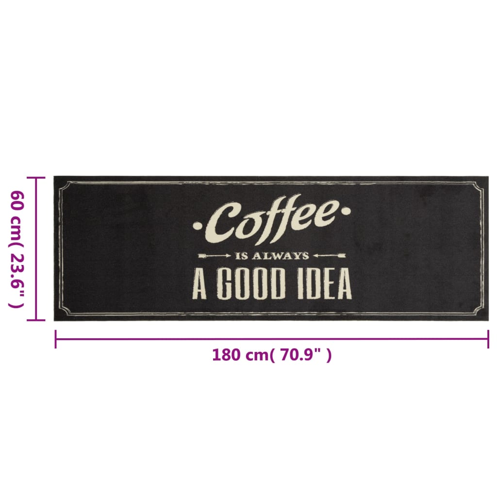 Køkkentæppe Vaskbar Kaffe 60x180 cm Fløjl