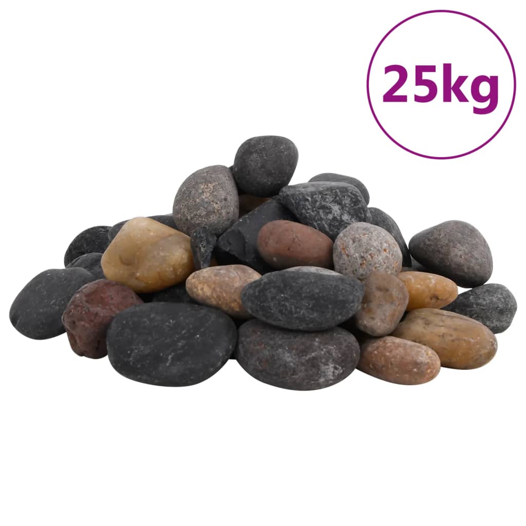 Polerede småsten 25 kg Flerfarvet 5-8 cm