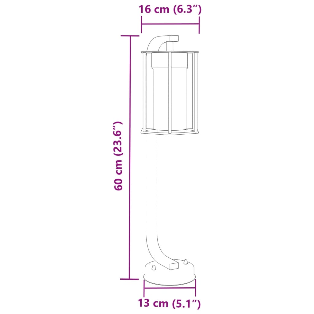 Sti Lys Sort 60 cm Rustfrit Stål