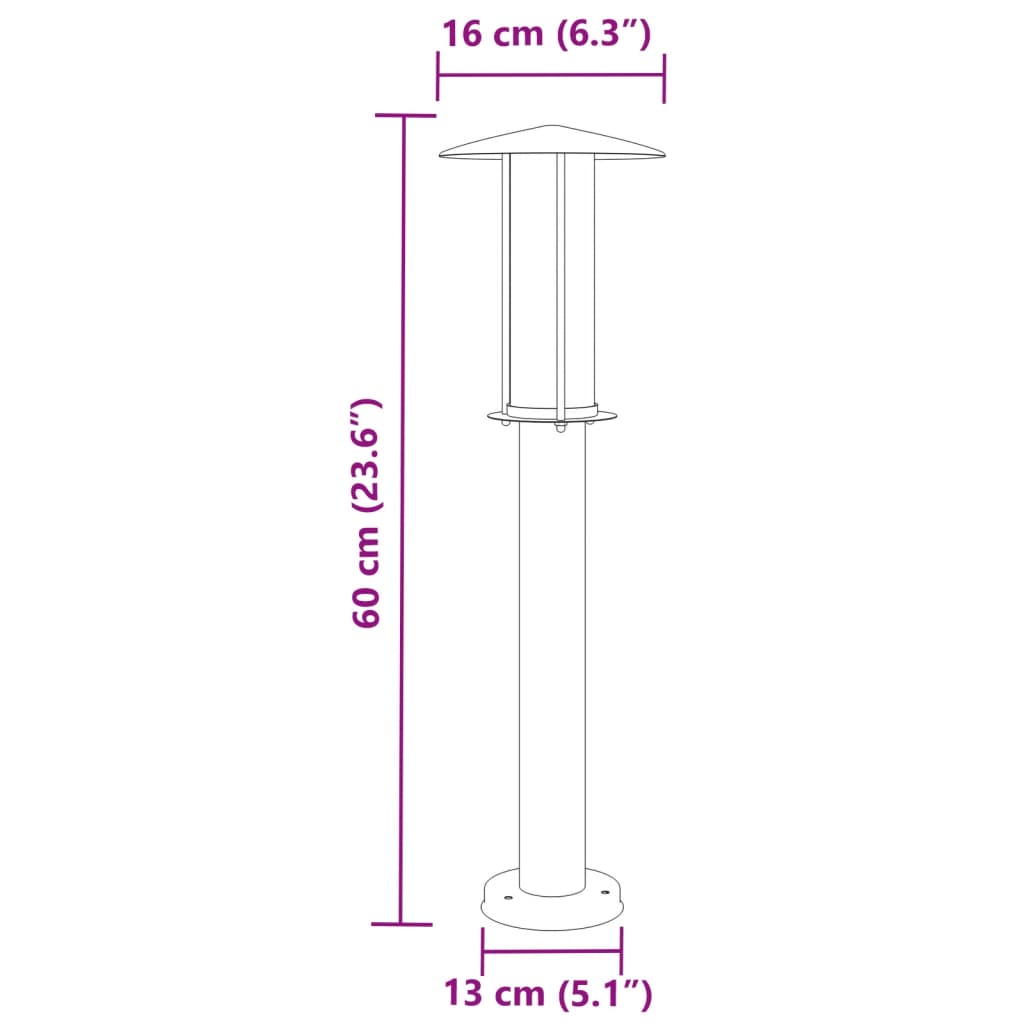 Sti Lys Sølv 60 cm Rustfrit Stål