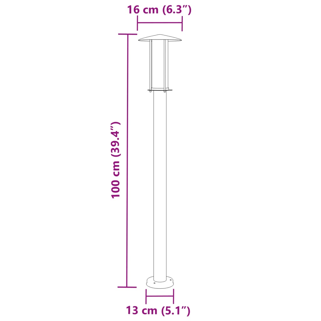 Sti Lys Sølv 100 cm Rustfrit Stål