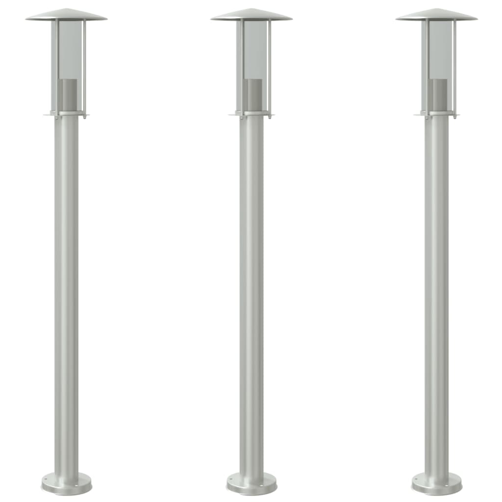 Stilys 3 stk sølv 100 cm rustfrit stål