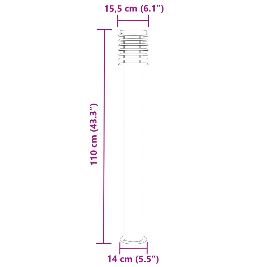 Sti Lys Sølv 110 cm Rustfrit Stål