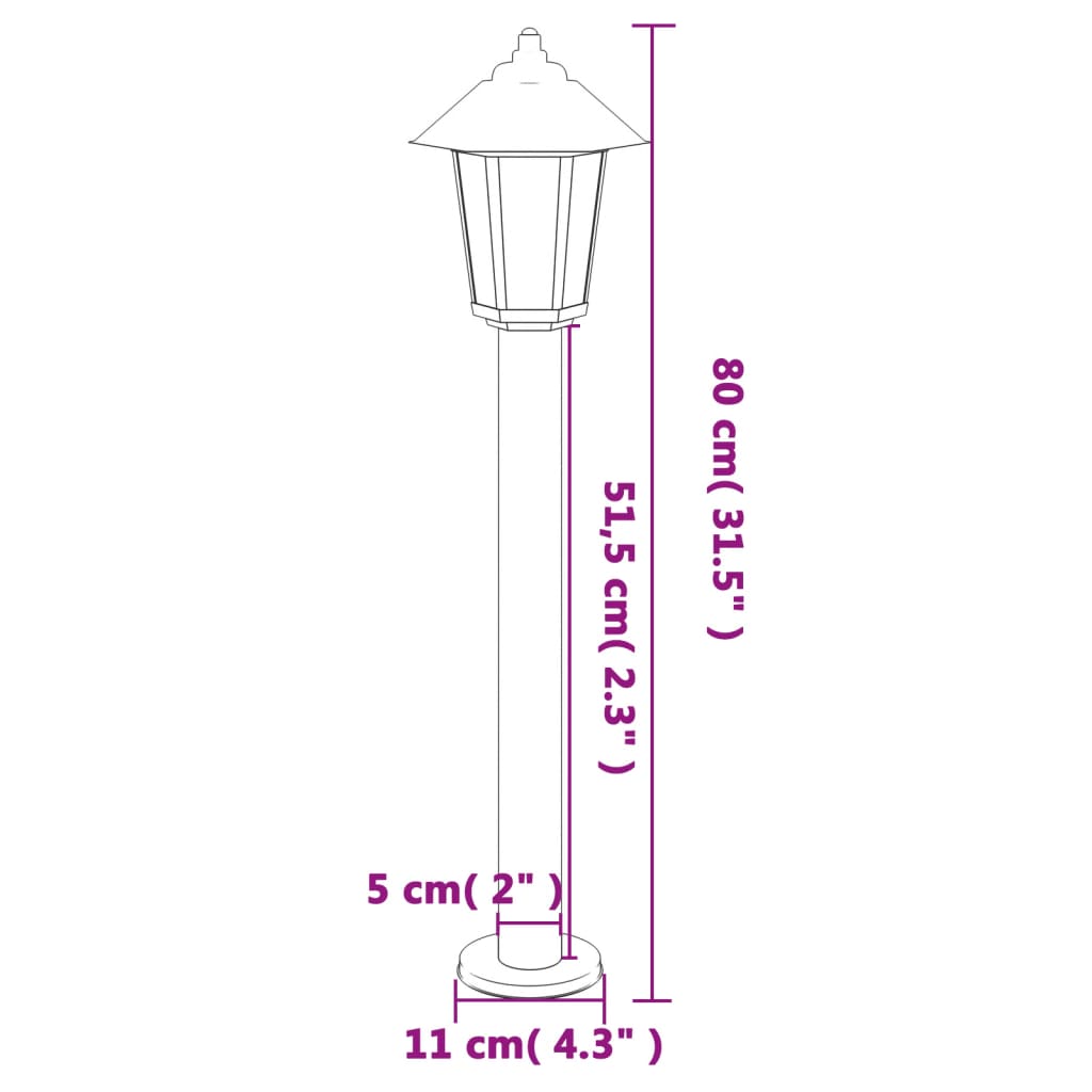 Sti Lys Sølv 80 cm Rustfrit Stål