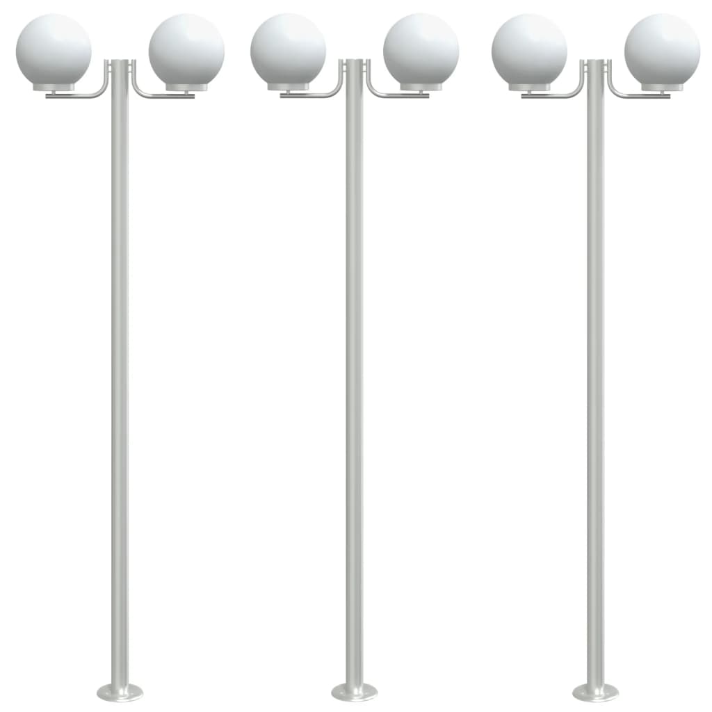 Stilygter 3 stk sølv 215 cm rustfrit stål