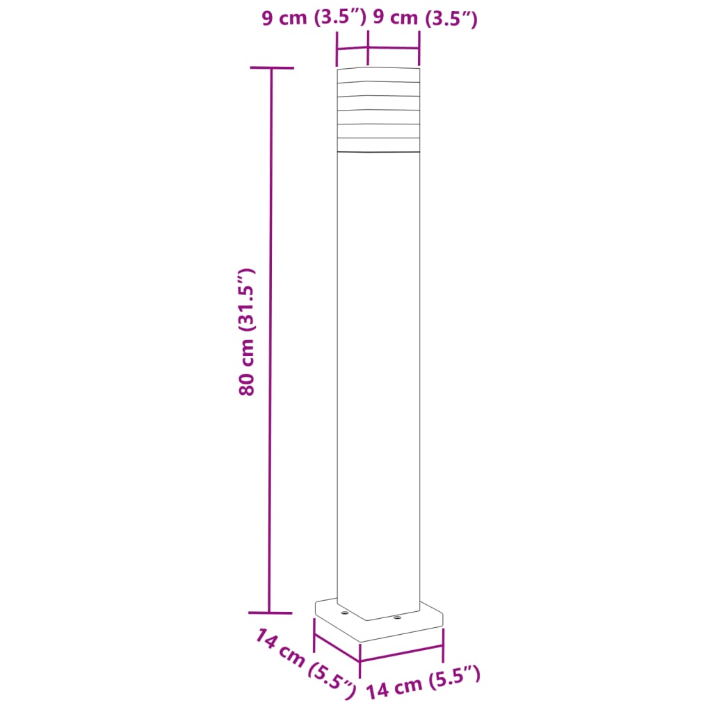 Sti Lys Sort 80 cm Aluminium