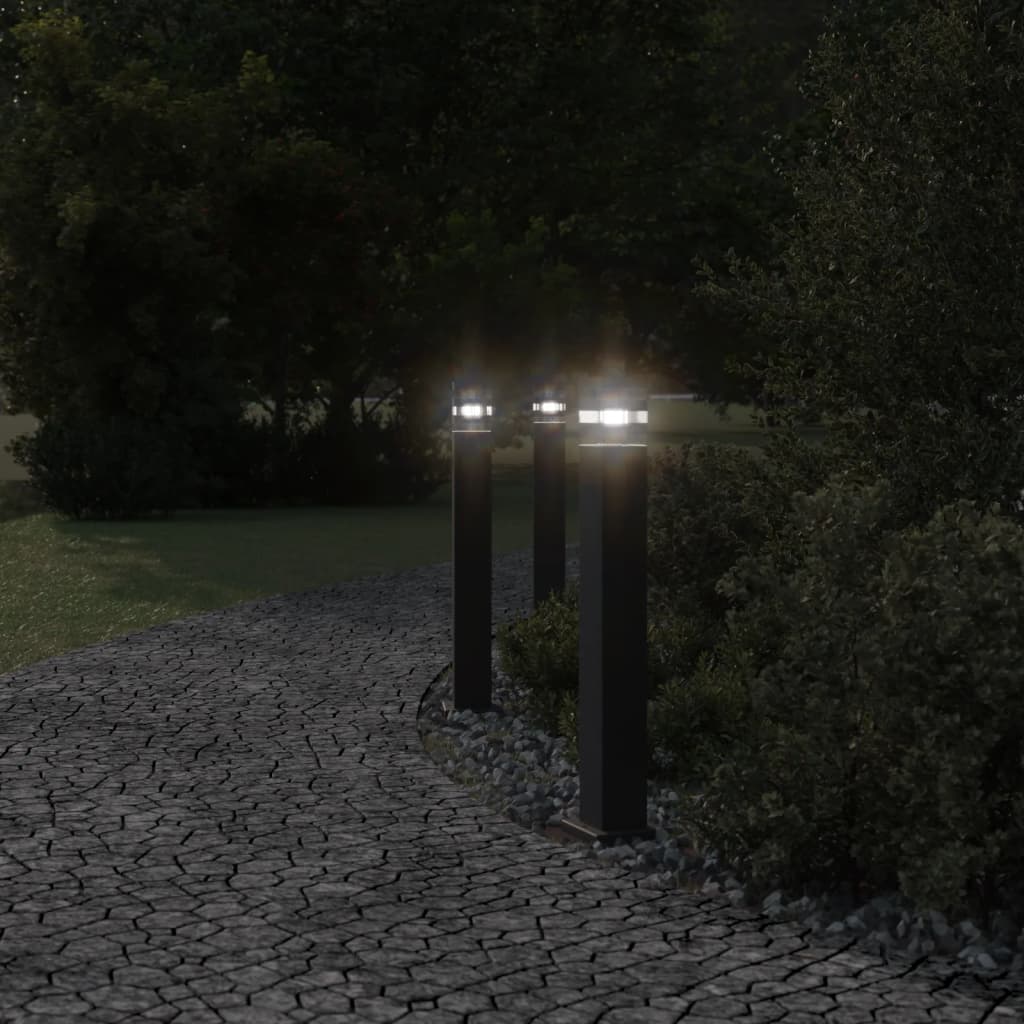 Path Lights 3 stk Sort 80 cm Aluminium