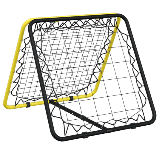 Football Rebounder Dobbeltsidet Justerbar Gul Sort Stål