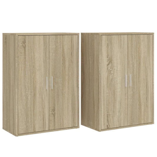Sideboards 2 Stk. Sonoma-Eiche 60x31x84 cm Holzwerkstoff