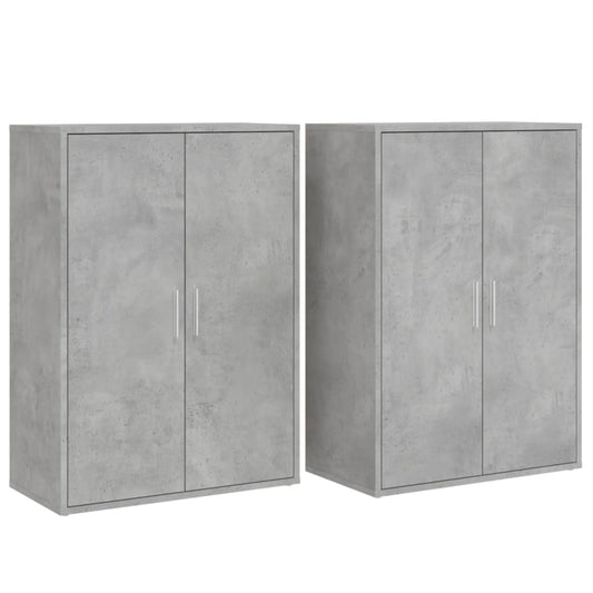 Sideboards 2 Stk. Betongrau 60x31x84 cm Holzwerkstoff