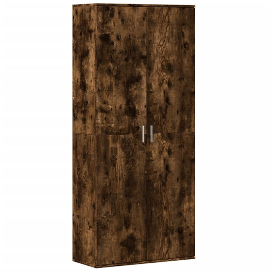 Highboard Räuchereiche 80x35x180 cm Holzwerkstoff