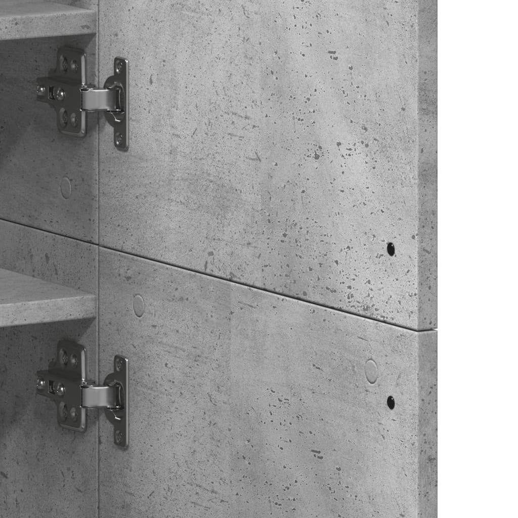 Skoskab Beton Grå 80x39x178 cm Træ Materiale