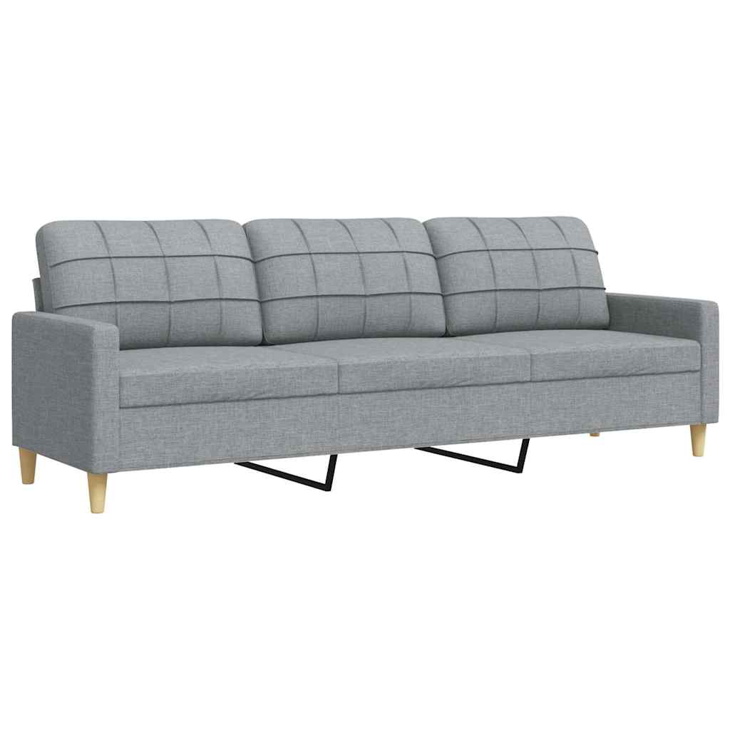 3-personers sofa lysegrå 210 cm stof