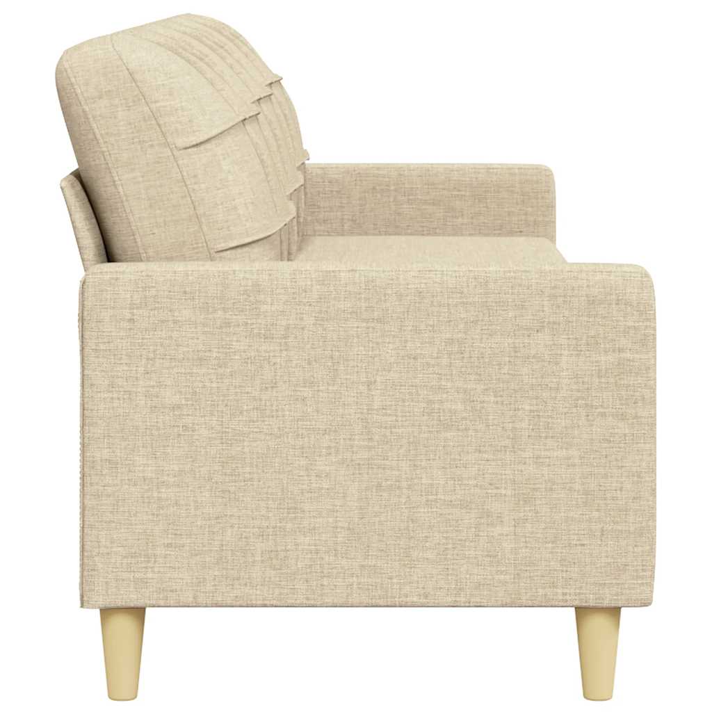 3-personers sofa creme 210 cm stof