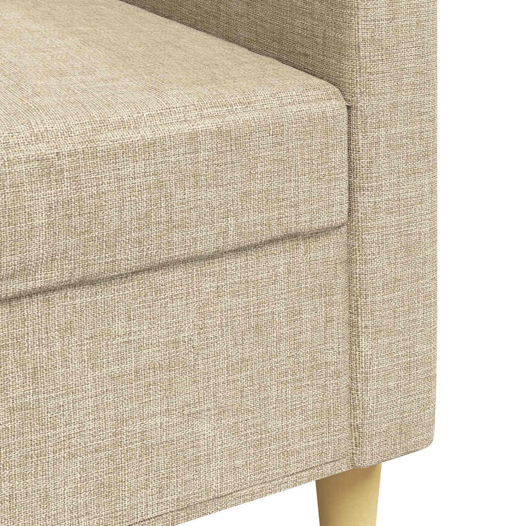 3-personers sofa creme 210 cm stof