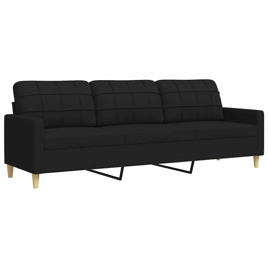 3-personers sofa sort 210 cm stof