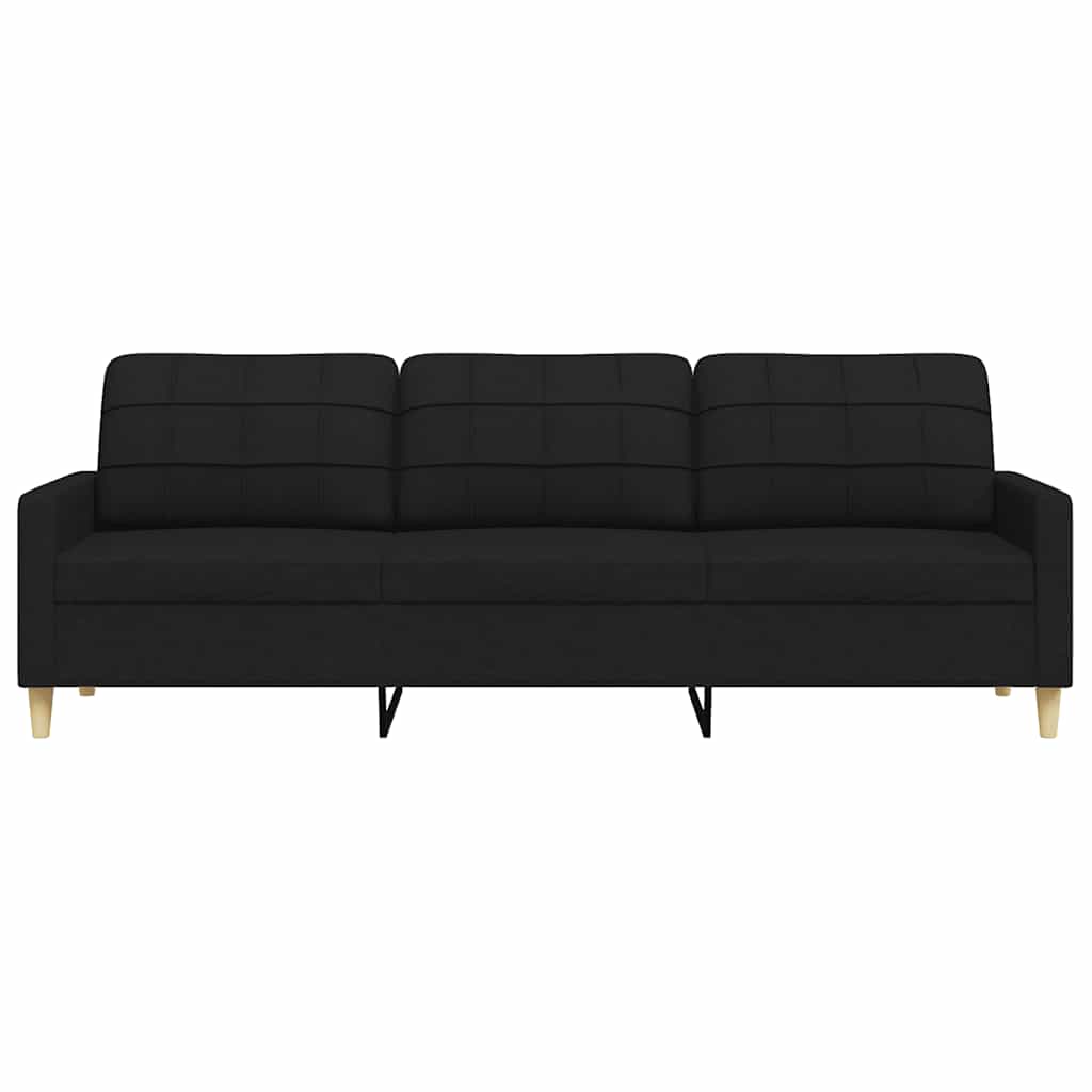 3-personers sofa sort 210 cm stof