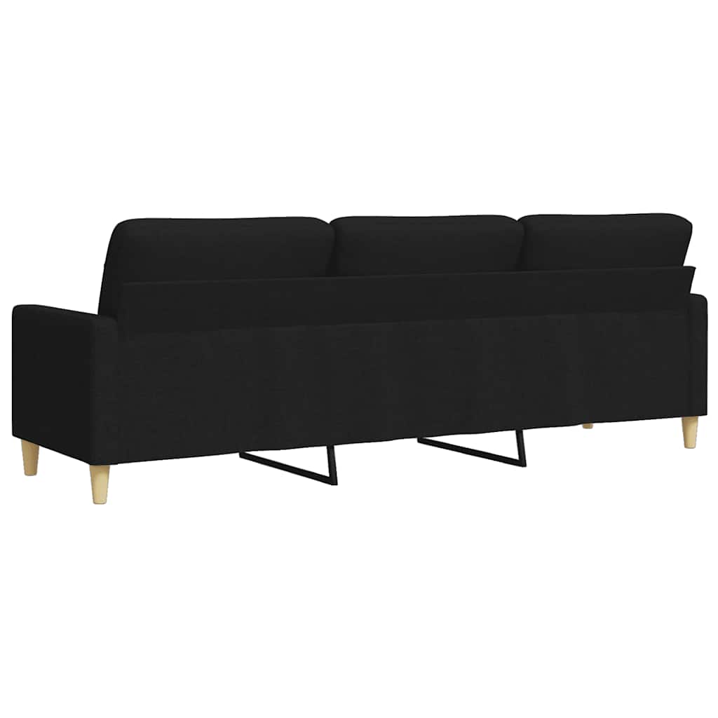 3-personers sofa sort 210 cm stof
