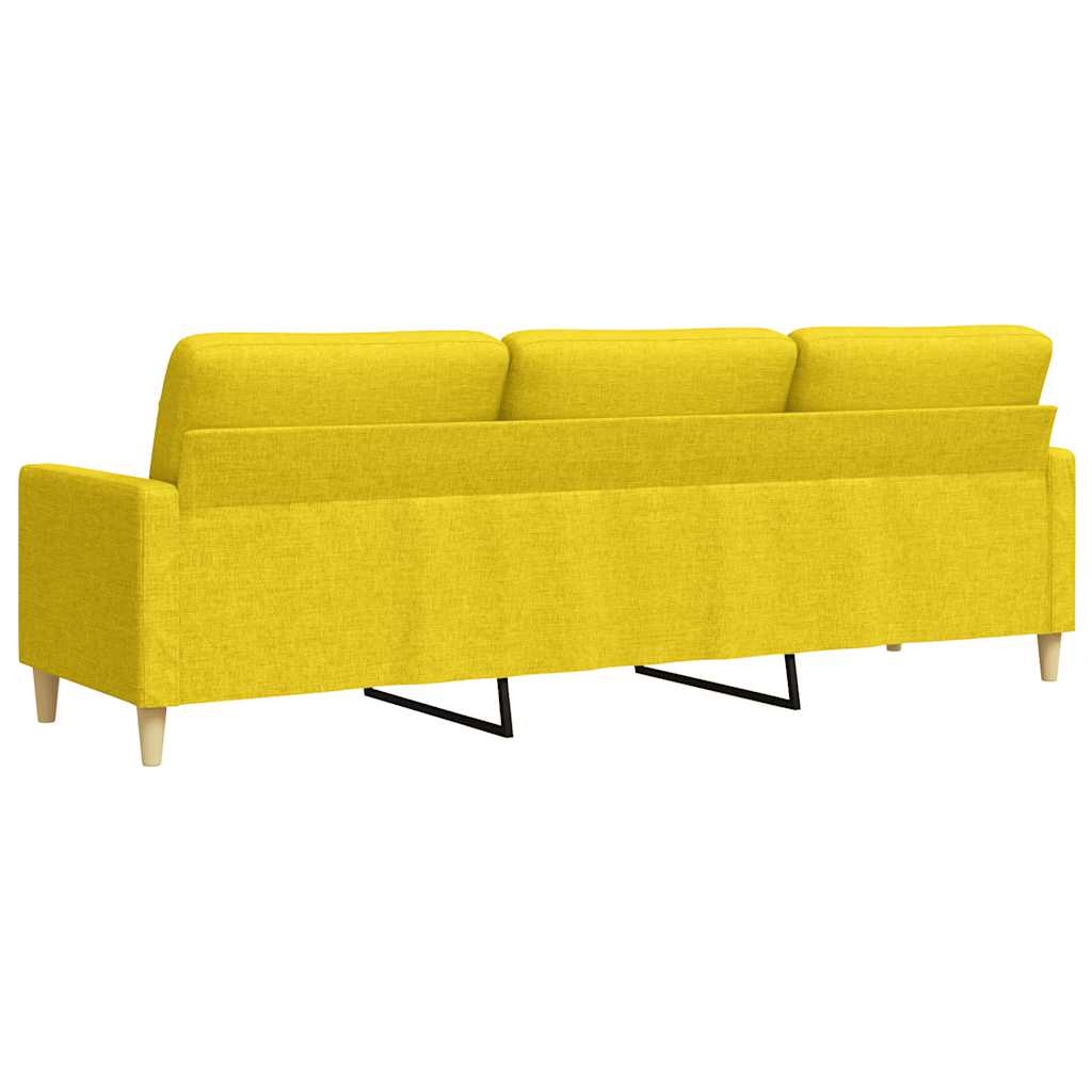 3-personers sofa lys gul 210 cm stof