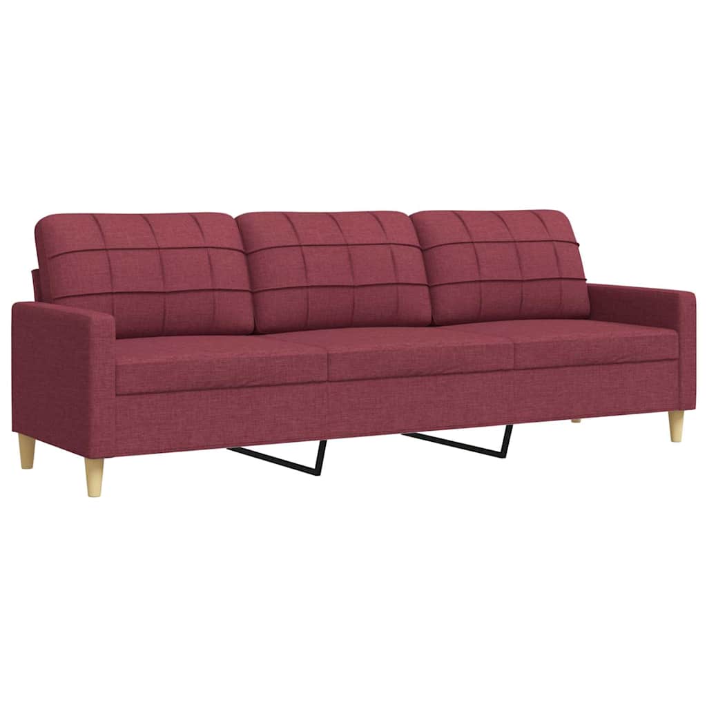 3-personers sofa vinrød 210 cm stof