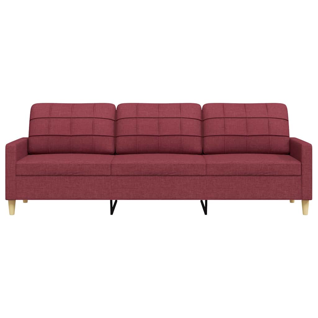 3-personers sofa vinrød 210 cm stof