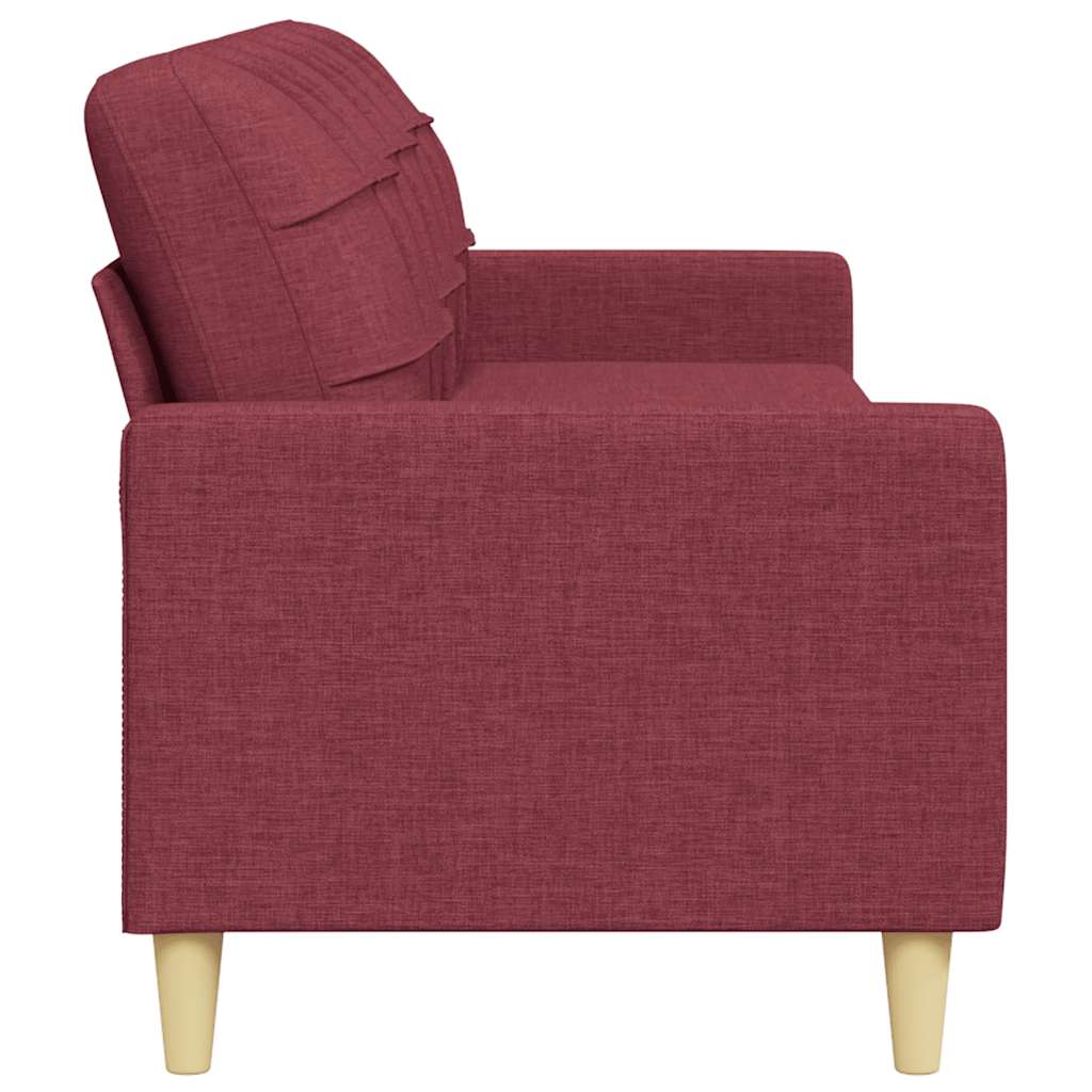 3-personers sofa vinrød 210 cm stof