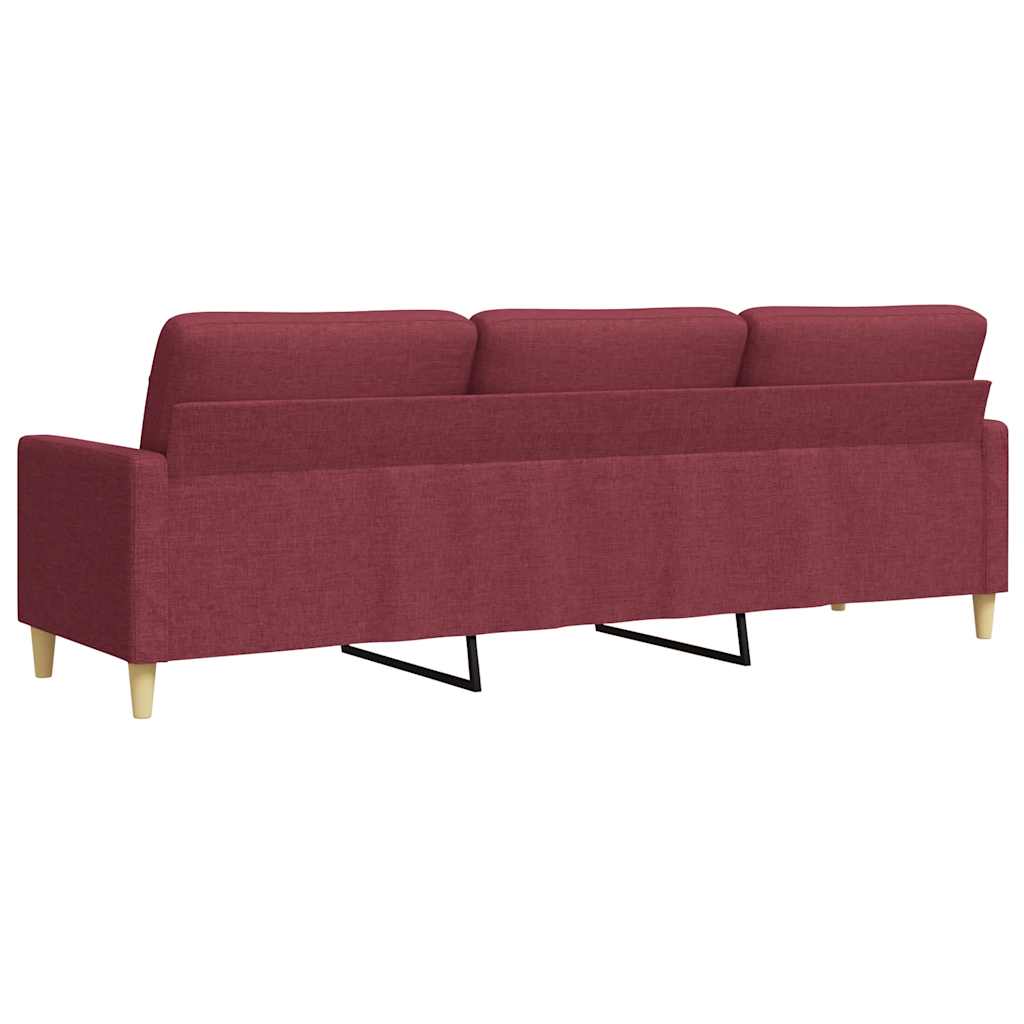 3-personers sofa vinrød 210 cm stof