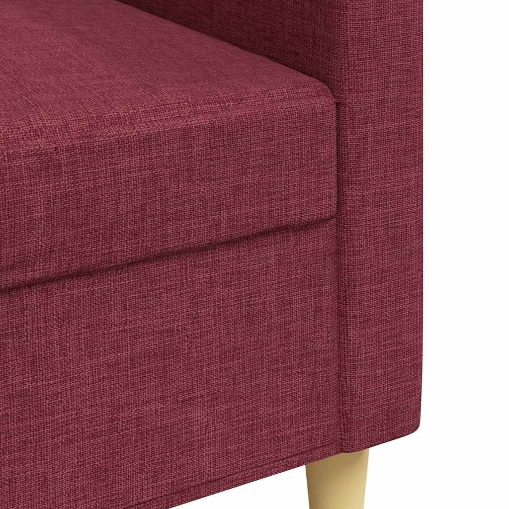 3-personers sofa vinrød 210 cm stof