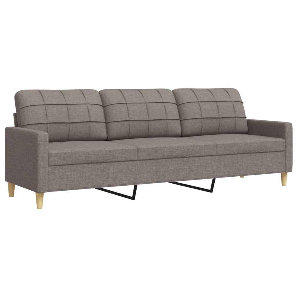 3-personers sofa taupe 210 cm stof