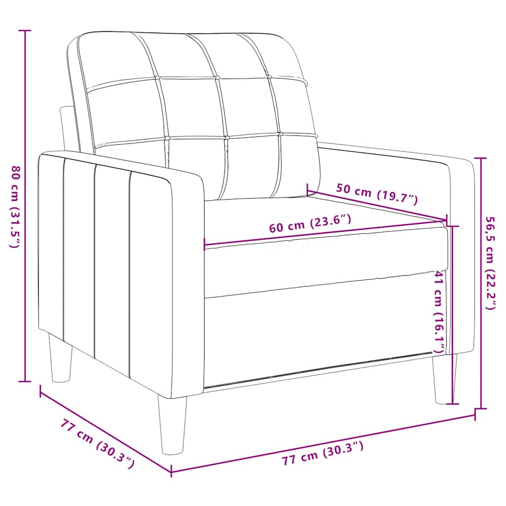 Sessel Gelb 60 cm Samt
