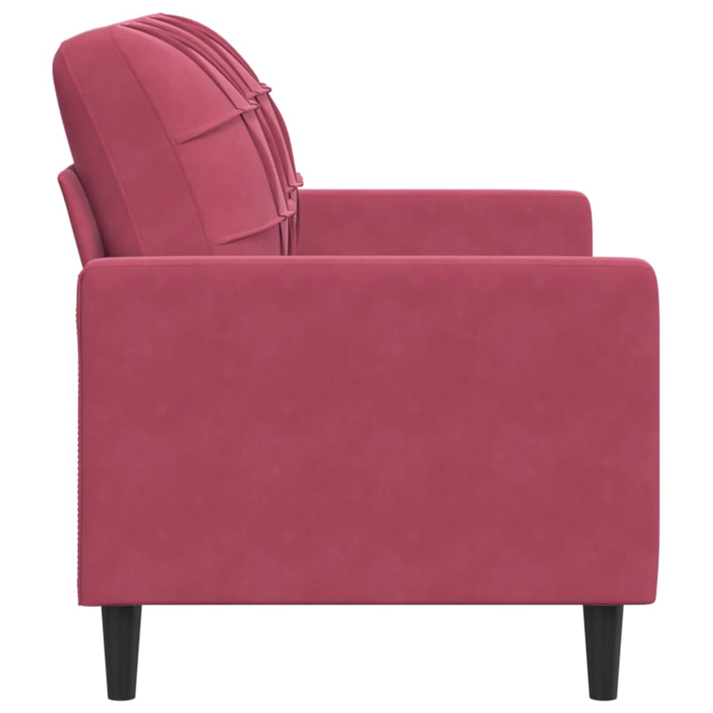 2-personers sofa vinrød 120 cm fløjl