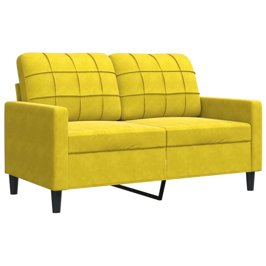 2-personers sofa gul 120 cm fløjl