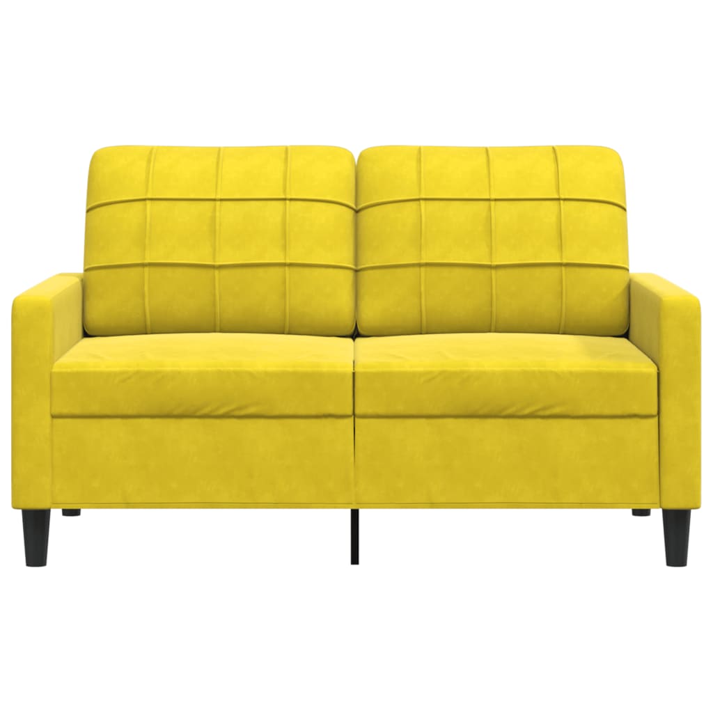 2-personers sofa gul 120 cm fløjl