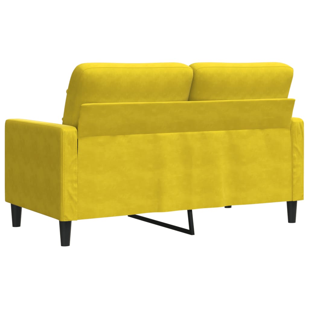 2-personers sofa gul 120 cm fløjl