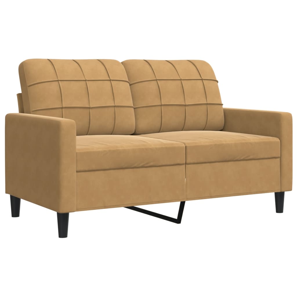 2-personers sofa brun 120 cm fløjl