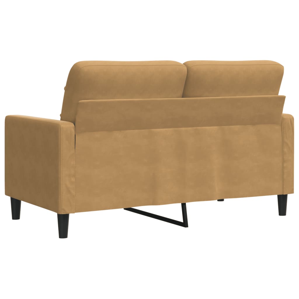 2-personers sofa brun 120 cm fløjl