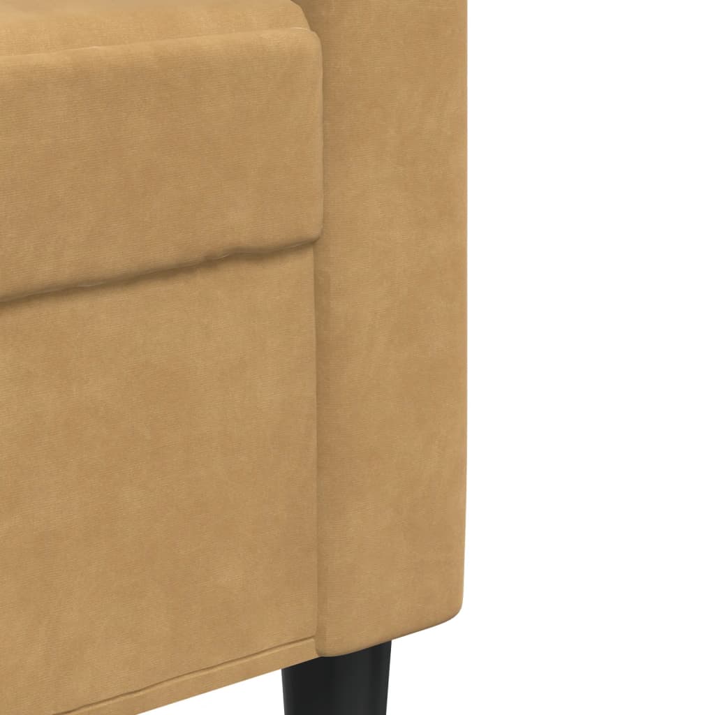 2-personers sofa brun 120 cm fløjl