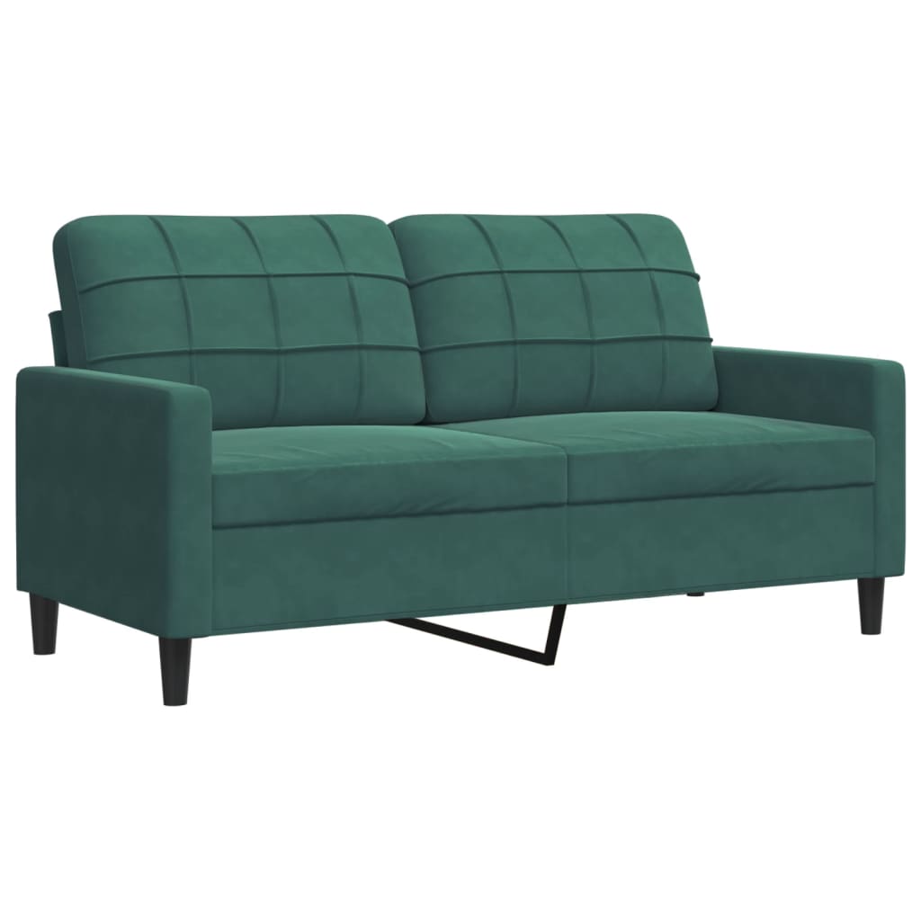 2-personers sofa mørkegrøn 140 cm fløjl