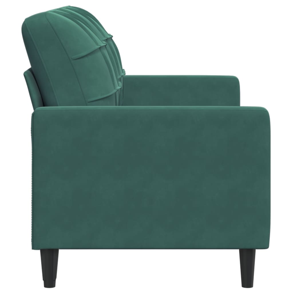 2-personers sofa mørkegrøn 140 cm fløjl