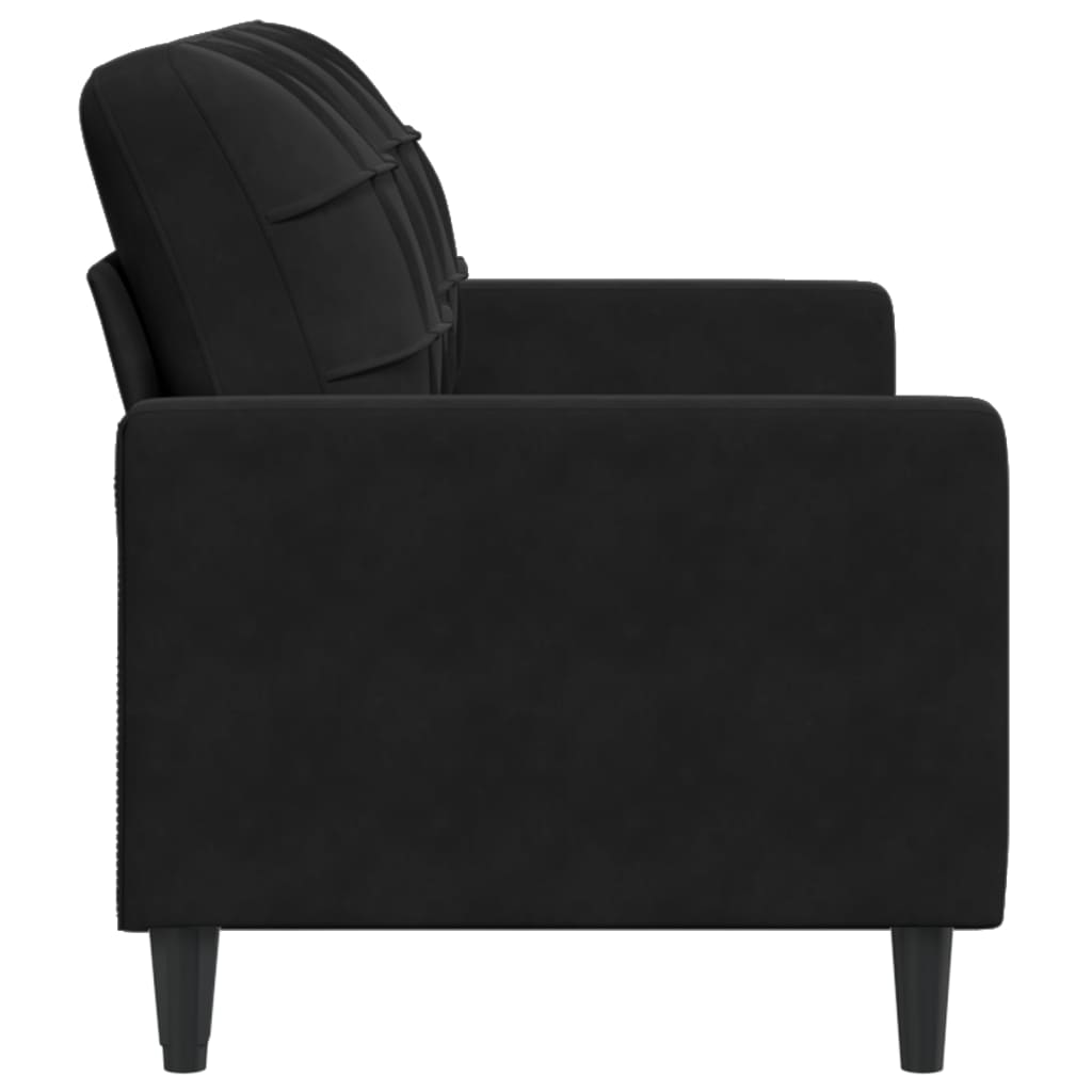 2-personers sofa sort 140 cm fløjl