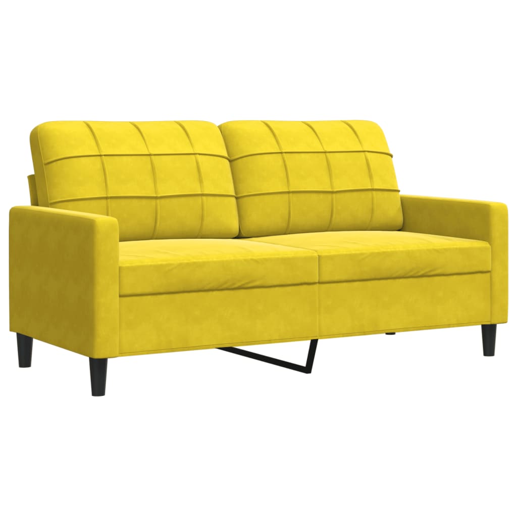 2-personers sofa gul 140 cm fløjl