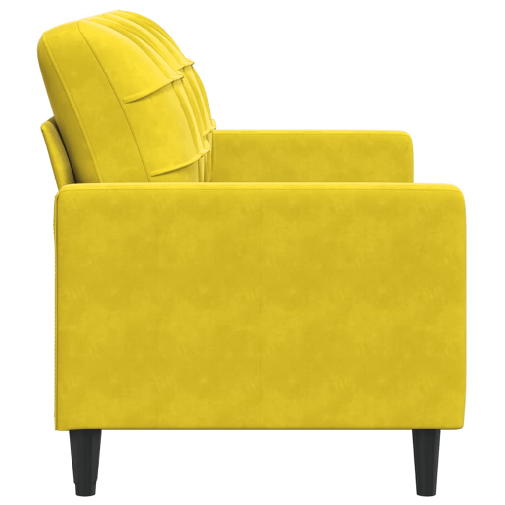 2-personers sofa gul 140 cm fløjl